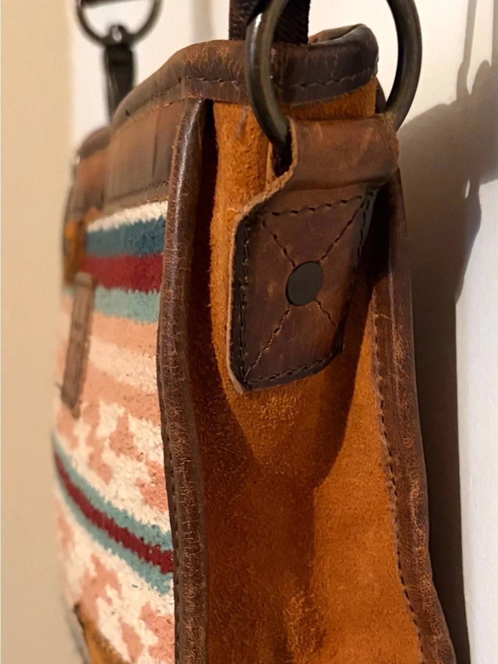 STS Ranchwear Leather Serape Convertible Crossbody Bag Western Boho
